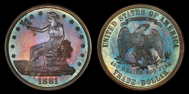 $1 1881 TRADE DOLLAR PCGS PR66 - Image 2