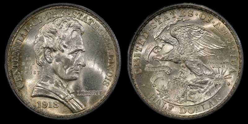 50C 1918 LINCOLN PCGS MS65 GUTTAG - Image 2