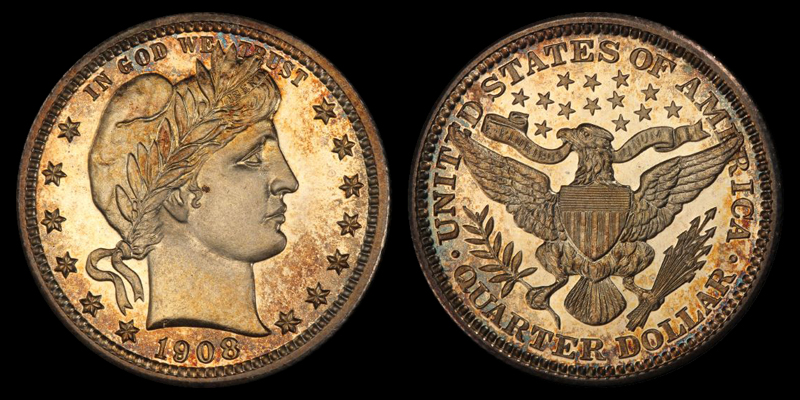 25C 1908 PCGS PR66+ CAMEO - Image 2