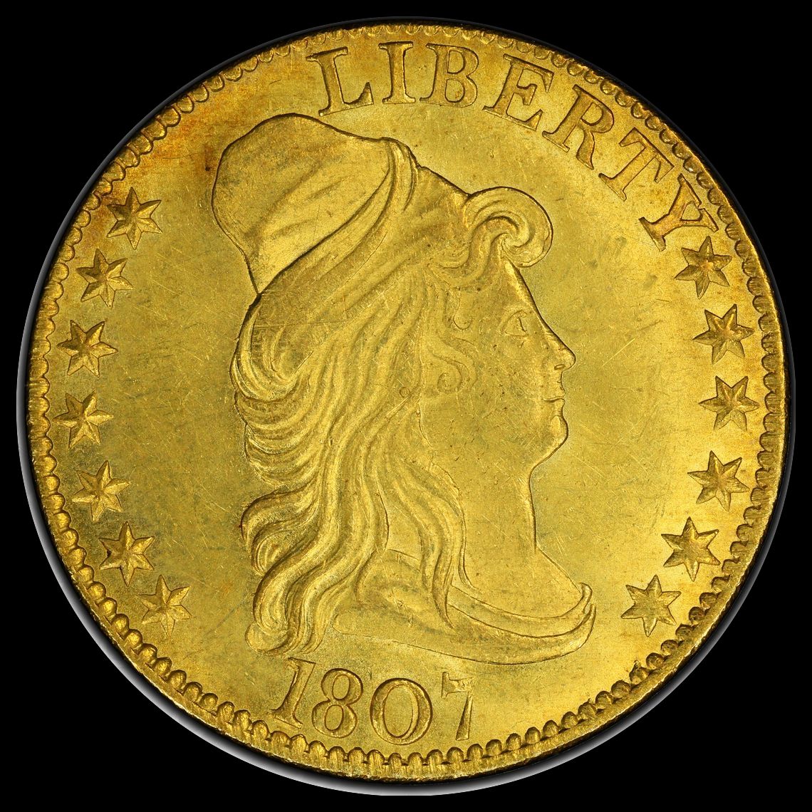 1807 $5 Gold Draped Bust Large Eagle Bust Right PCGS MS63 (CAC 
