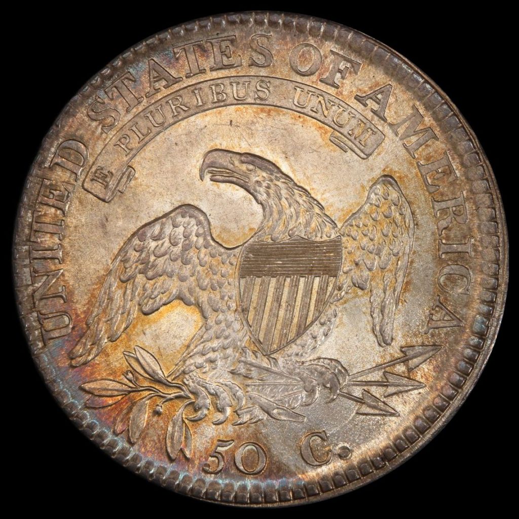 1812 50C Half Dollar Capped Bust, Let Edge PCGS MS65+ 0105 (CAC) A