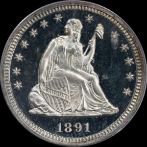 1891 25C Quarter Liberty Seated, With Motto PCGS PR66CAM (CAC)  A BLAZER!
