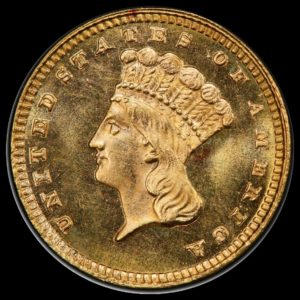 1880 $1 Gold Dollar Type 3 PCGS MS66+ (CAC) SUPER!