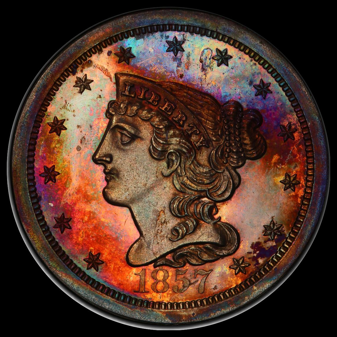 1857 PCGS MATCHED ORIGINAL PROOF SET 1C-$1 SEVERAL ARE CAC! - Image 3
