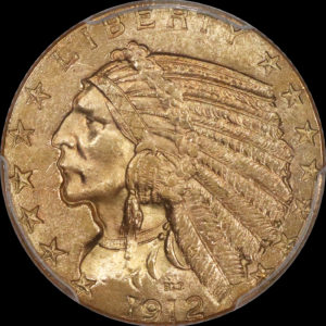 1912 $5 Gold Indian Head PCGS MS64+ (CAC) NICE@