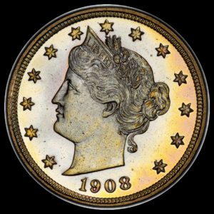1908 5C Nickel Liberty Head PCGS PR67 (CAC) STUNNING!