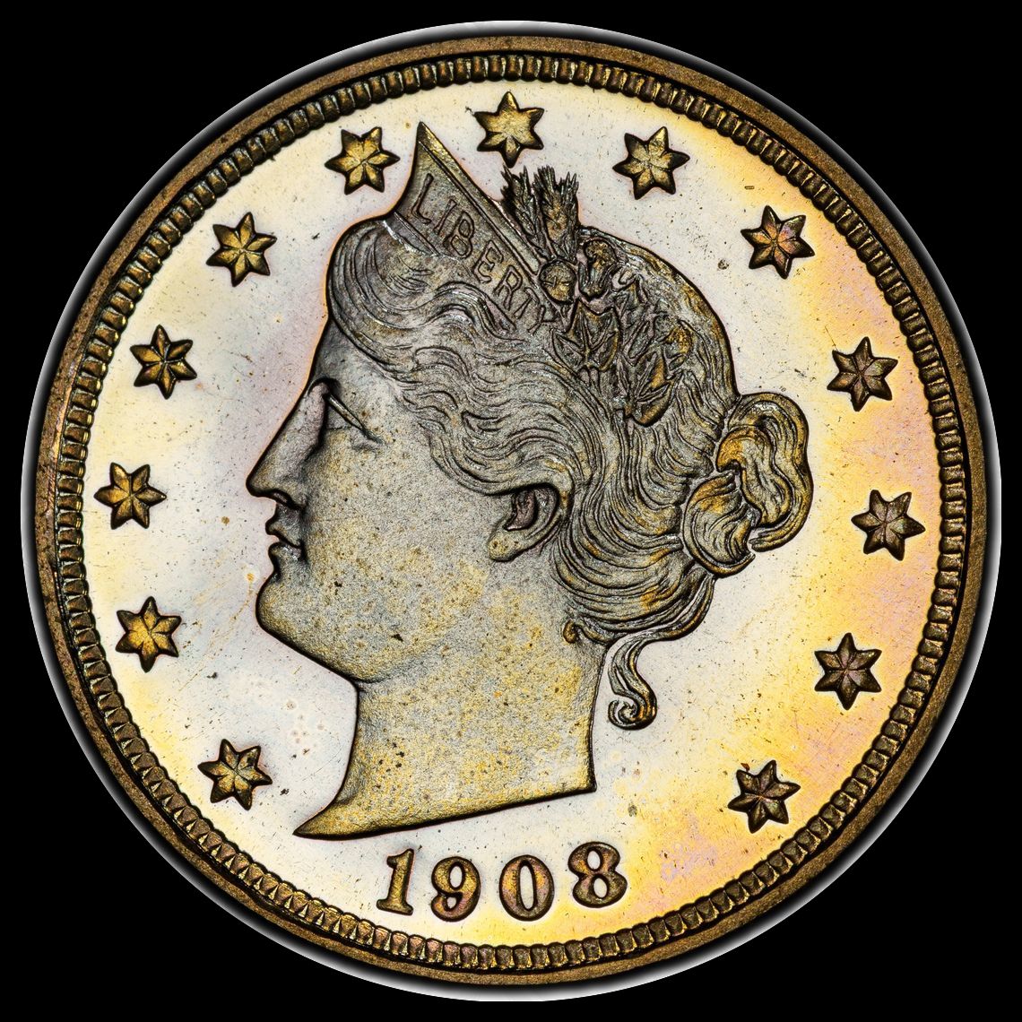 1908 5C Nickel Liberty Head PCGS PR67 (CAC) STUNNING!